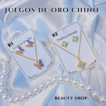 #R Juego de cadena oro chino 18&