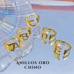 anillo de letra oro chino lujos 9.50&