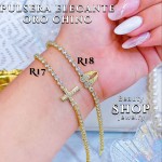 Pulsera elegante con Piedra Oro Chino 18.5&