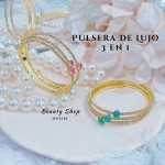 pulseras oro chino con pedreria 21&