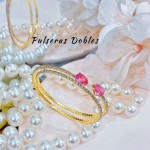 pulseras oro chino con pedreria 21&