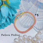 pulseras broche oro chino con piedras 15.8&