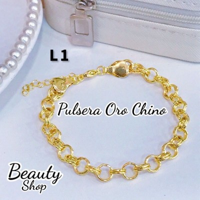 Pulsera sin dije nuevo modelo oro chino 8&