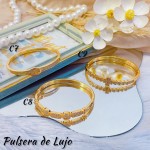 Pulsera lujo baño oro 18k (36 modelo)(&24）