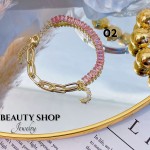 #o Pulsera De Eslabón Con Piedra oro Chino 14.50&