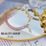 #o Pulsera De Eslabón Con Piedra oro Chino 14.50&