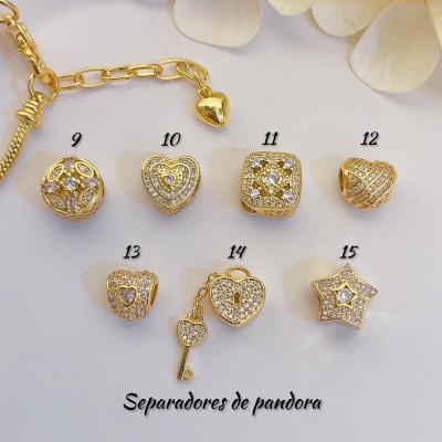 separadores de pandora con piedras 12&