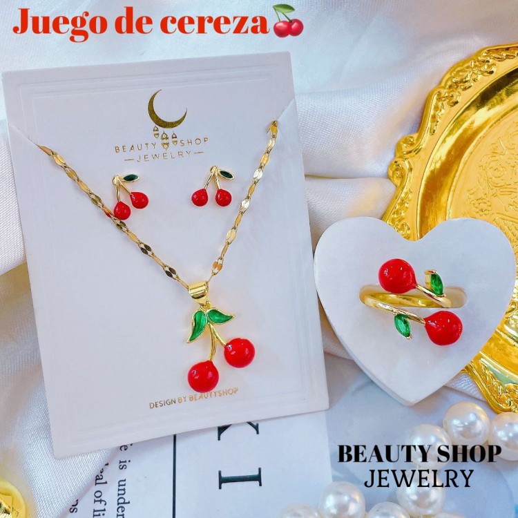 juego cereza con anillo oro chino