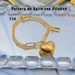 pulsera dije corazon de oro chino 