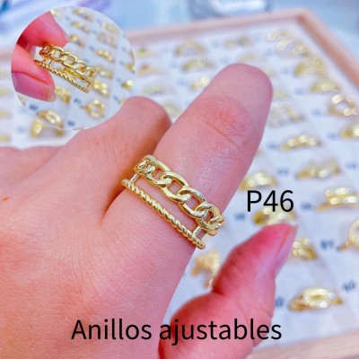 #p Anillos ajustable Baño oro 18 k  (&7)