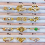 #p Anillos ajustable Baño oro 18 k  (&7)