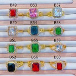 #B Anillos lujo ajustable Baño oro 18k  （&10.5）