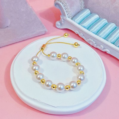 pulsera ajustable con perlas 