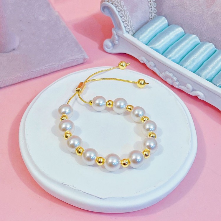 pulsera ajustable con perlas 