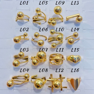 #L Anillos Tipo Chunky Oro Chino 9.50&