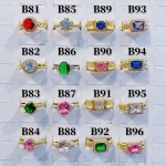 #B Anillos lujo ajustable Baño oro 18k  （&10.5）