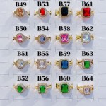 #B Anillos lujo ajustable Baño oro 18k  （&10.5）