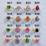 #B Anillos lujo ajustable Baño oro 18k  （&10.5）