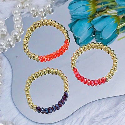 pulsera engomada con balin y cristal  9.95&