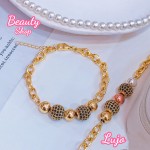 Pulsera balín piedras lujo  2.5$ oro chino (&13）